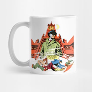 Midnight vs Bullets Balow Retro Vintage Comic Book Mug